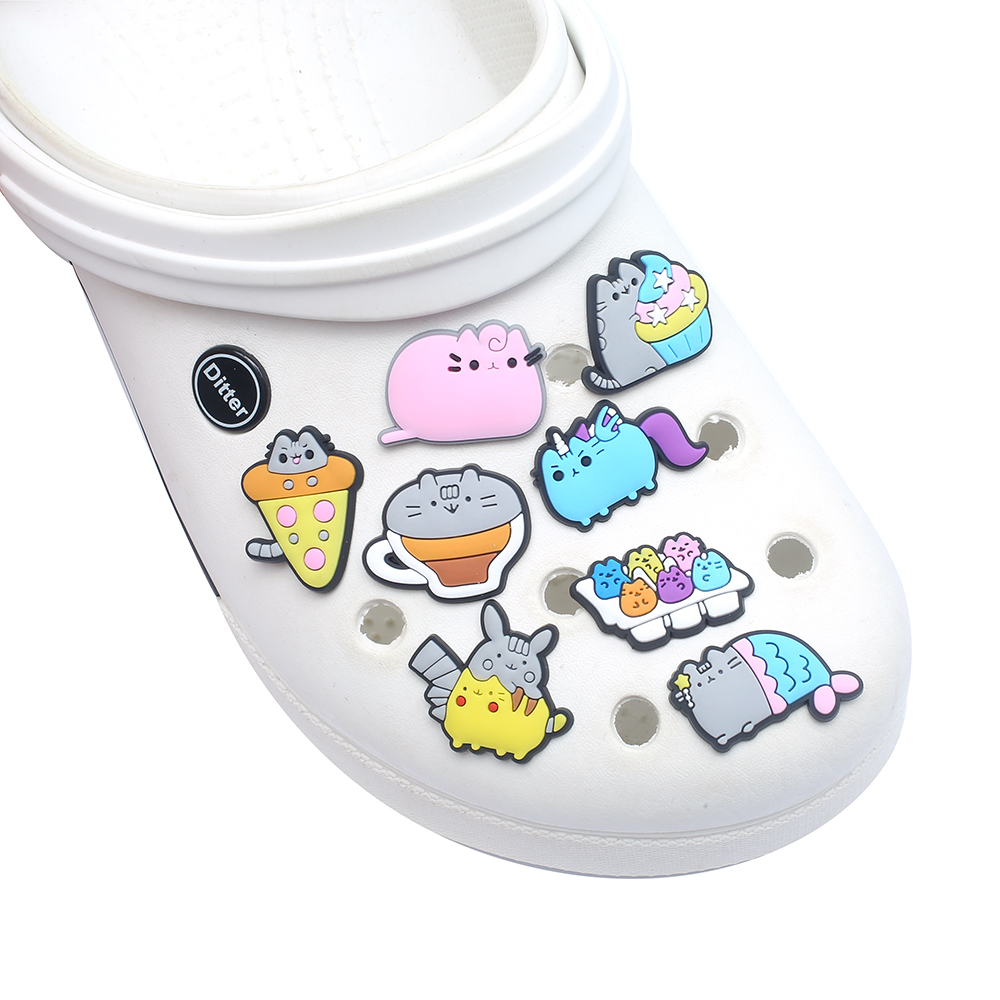 16Pcs Cartoon Cat Shoe Charms  - Croc Style Clog ulasan dan harga