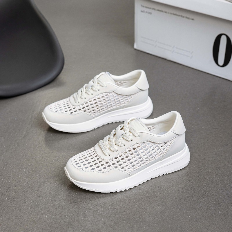 Leather Mesh White Shoes Women - Mesh Sneaker Women ulasan dan harga