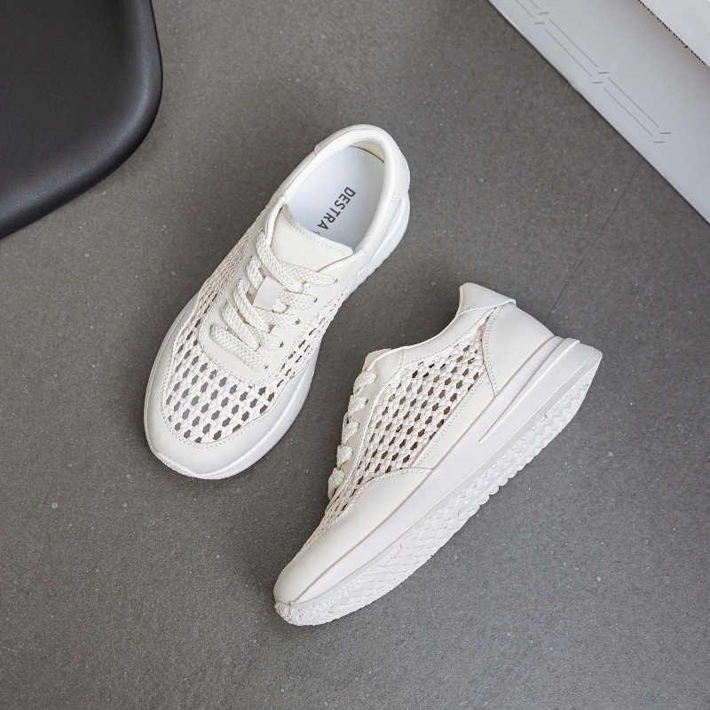Leather Mesh White Shoes Women - Mesh Sneaker Women ulasan dan harga