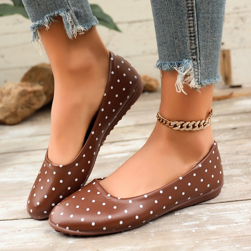 Ladies White Polka Dot Flats R - Loafer Flat Women ulasan dan harga