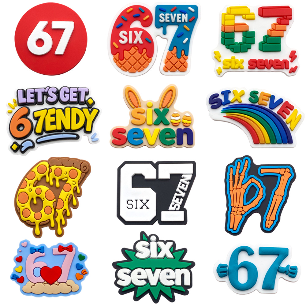 12Pcs 67 Number Shoe Charms fo - Croc Style Clog ulasan dan harga