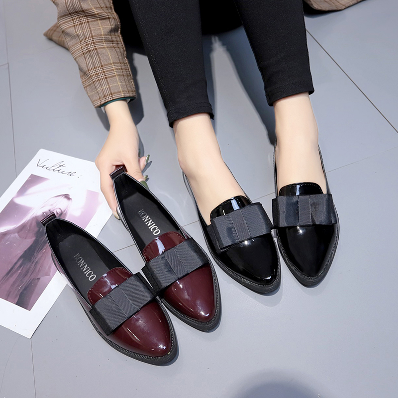Black/ Wine Red Patent Leather - Women Shoes Black ulasan dan harga