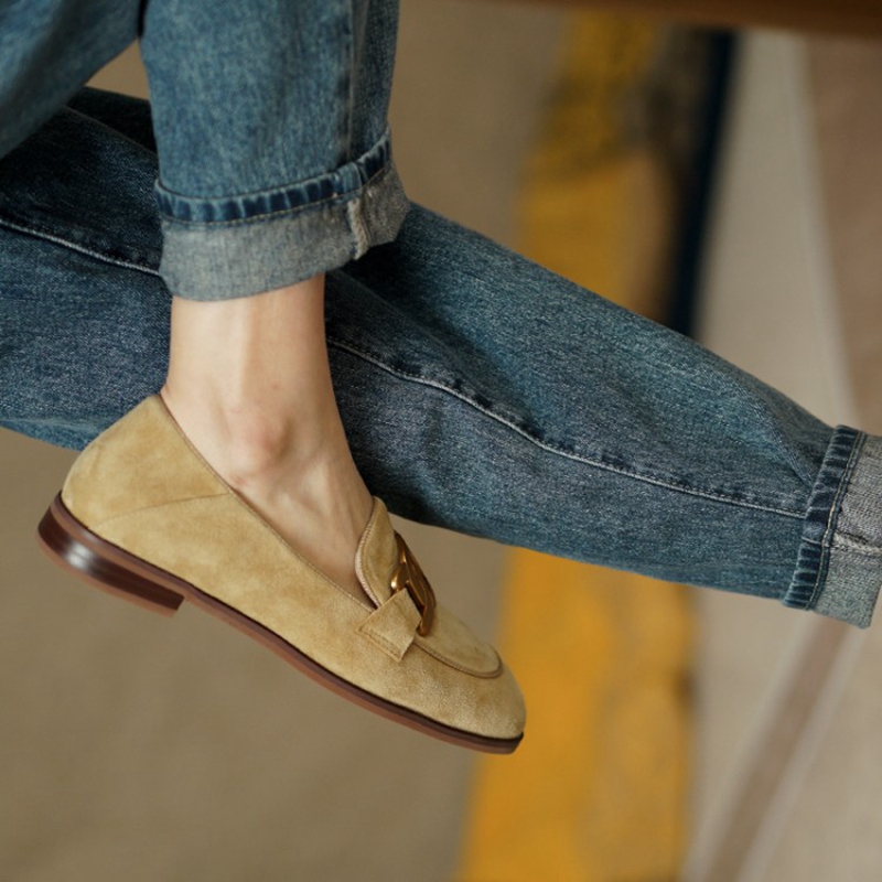Suede Leather Women Loafers Sp - Women Shoes Black ulasan dan harga