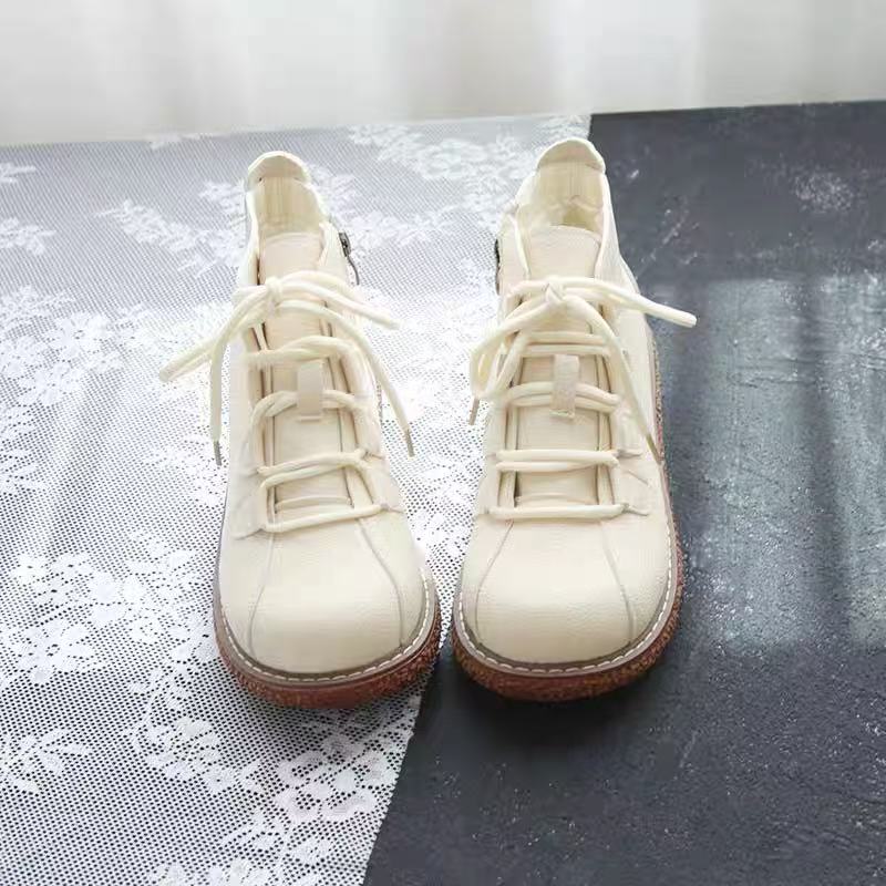 Careaymade-Vintage Lace Up boo - Women'S Shoes Big Feet ulasan dan harga