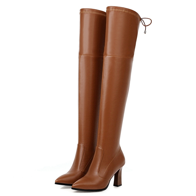 Elastic Thigh High Boots Women - Women'S Shoes Big Feet ulasan dan harga
