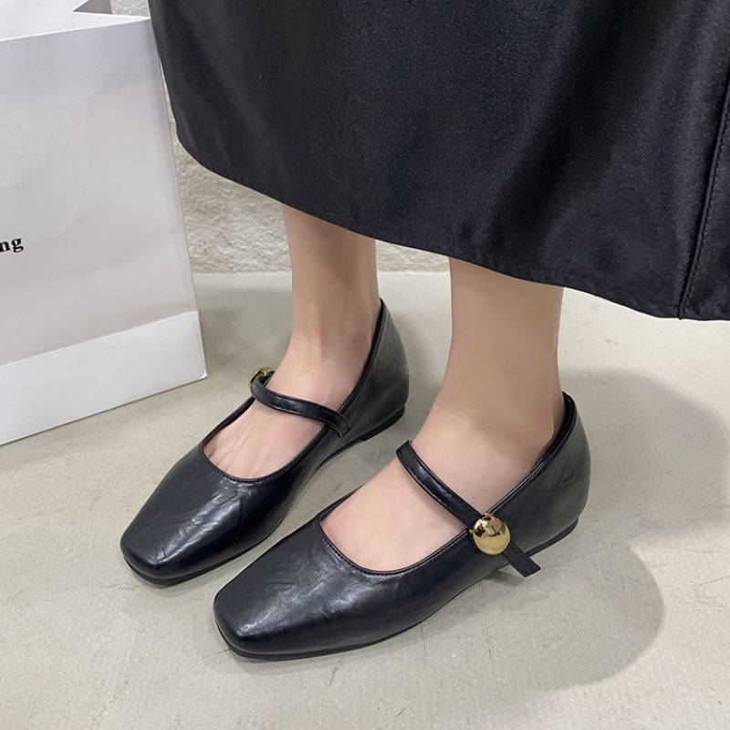 Ultra-Soft Leather Black Flats - Women Shoes Black ulasan dan harga
