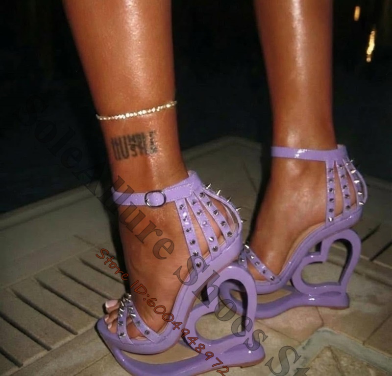 Hot Pink Spike Stud Caged Hear - Women'S Shoes Y2K ulasan dan harga