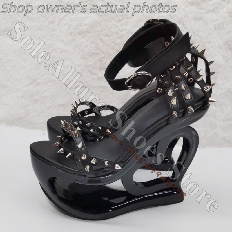 Hot Pink Spike Stud Caged Hear - Women'S Shoes Y2K ulasan dan harga