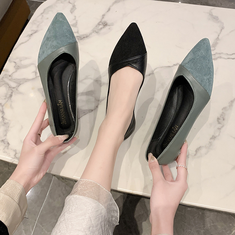 Flat black leather shoes for w - Women Shoes Black ulasan dan harga