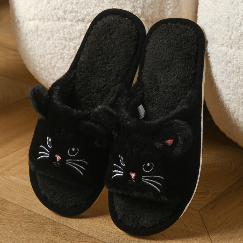 Cute Cat Plush Flip Flops For  - Women Shoes Winter ulasan dan harga