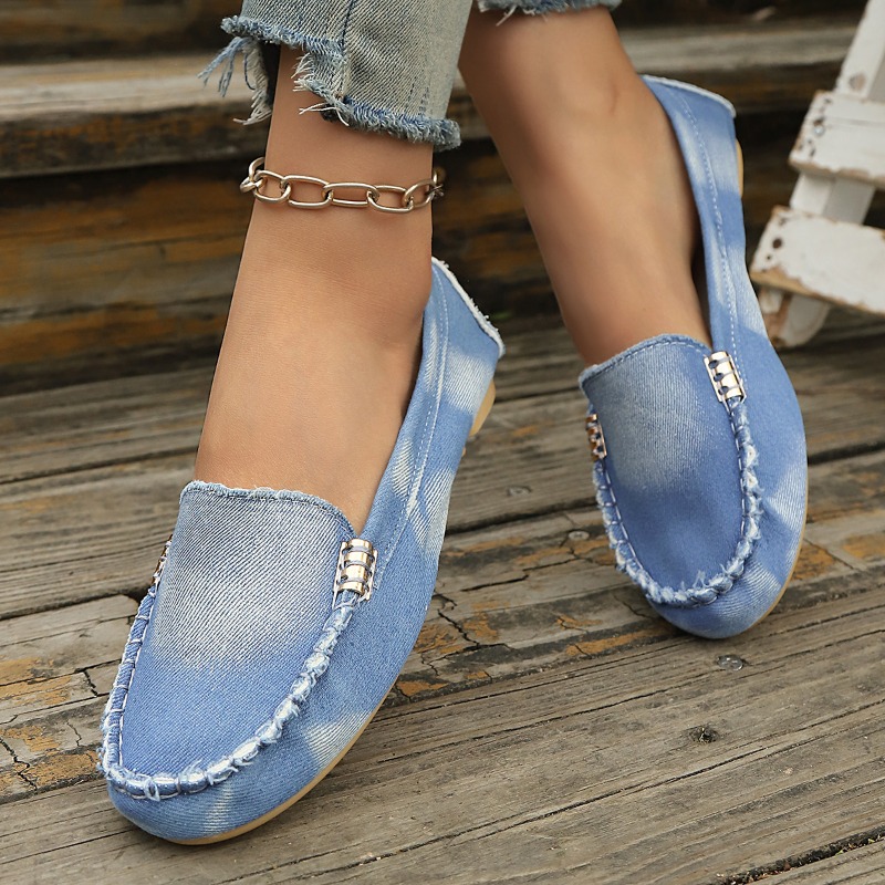 Fashion Light Blue Denim Mocca - Loafer Flat Women ulasan dan harga