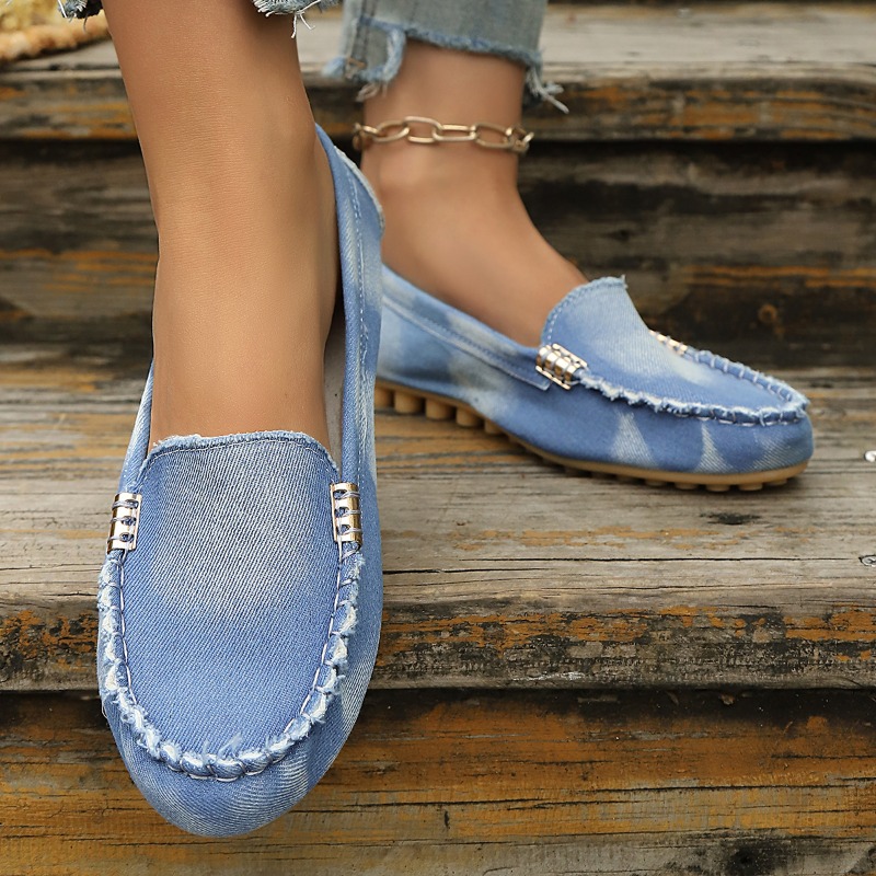 Fashion Light Blue Denim Mocca - Loafer Flat Women ulasan dan harga