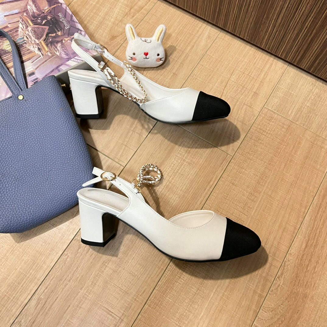 Women Slingback Pumps Two Tone - Women Shoes Black ulasan dan harga