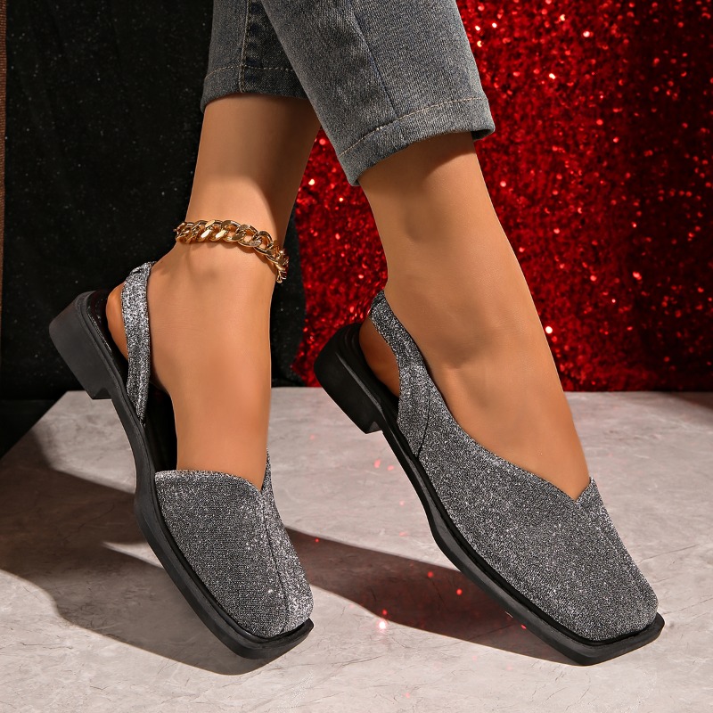 Elegant Glitter Slingback Flat - Loafer Flat Women ulasan dan harga