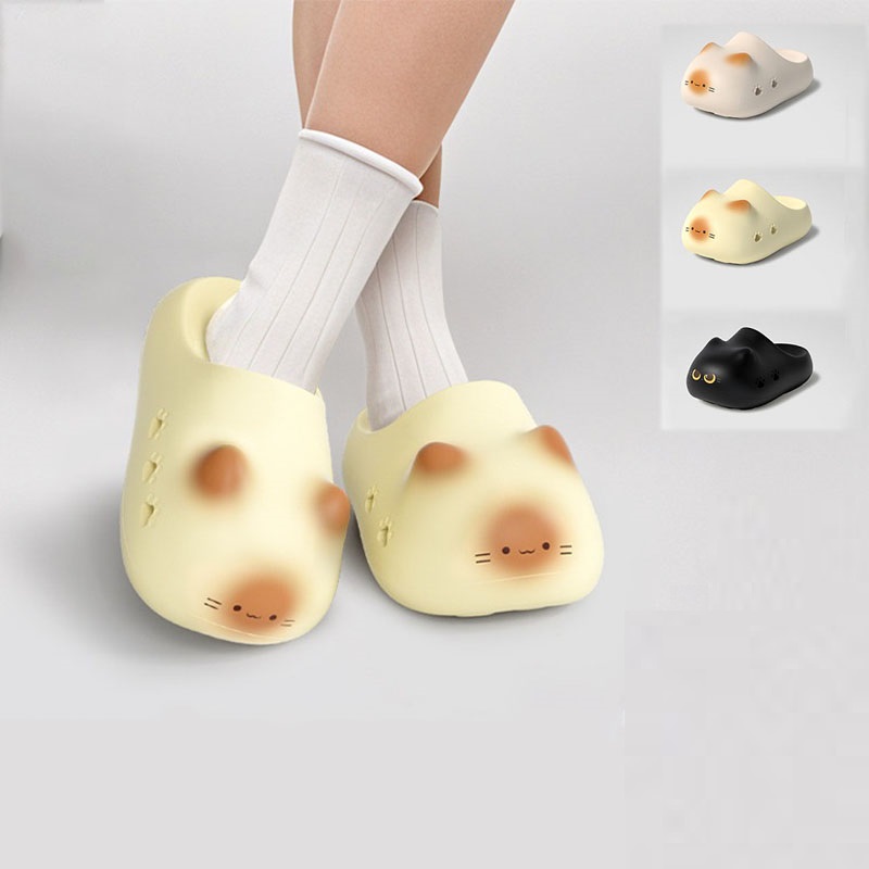 New creative black cat slipper - Women Shoes Black ulasan dan harga