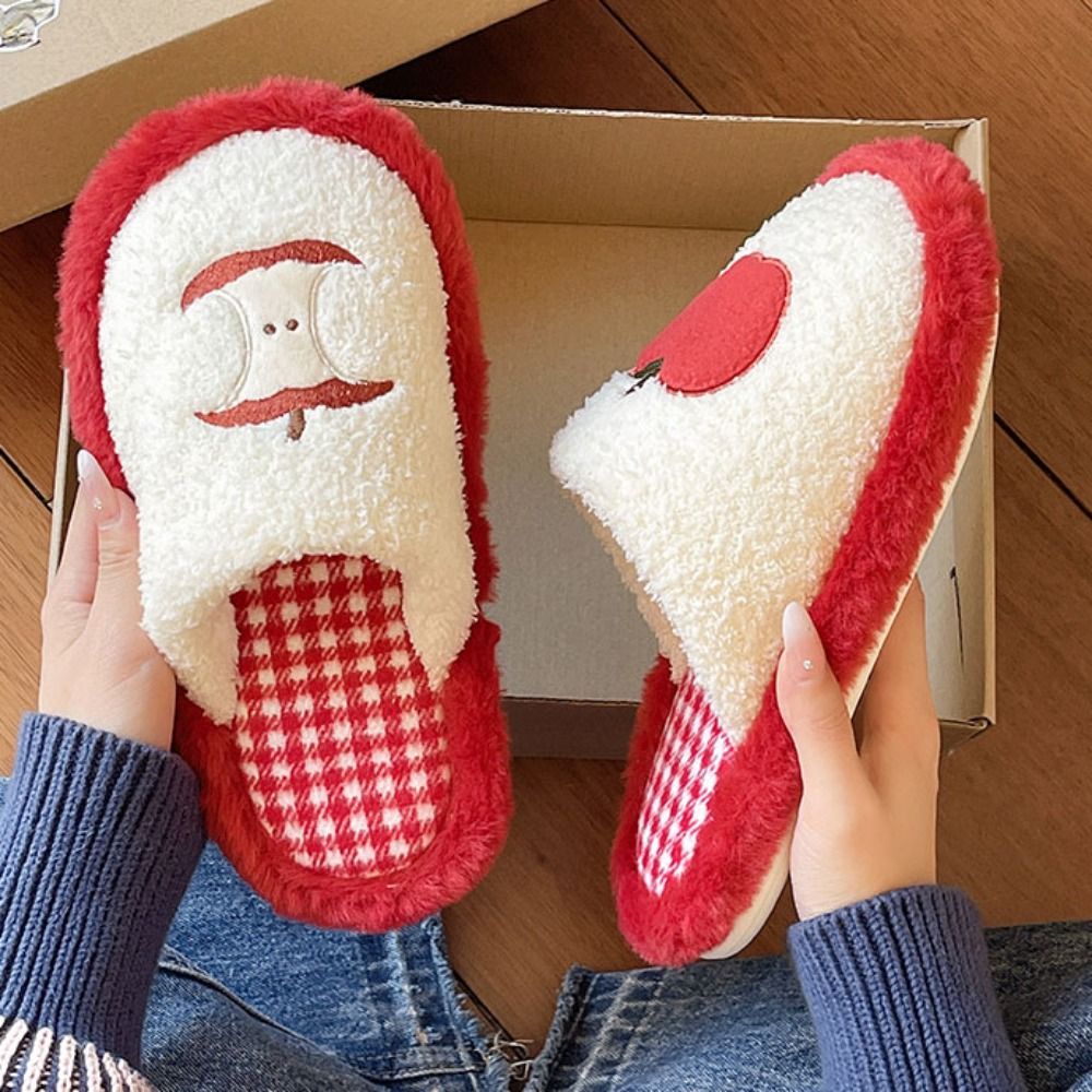 Fashion Grid Stripe Cute Slipp - Women Shoes Winter ulasan dan harga